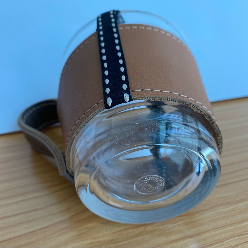 Leather Holder Sleeve and Glass Cup - Picture 4 of 9